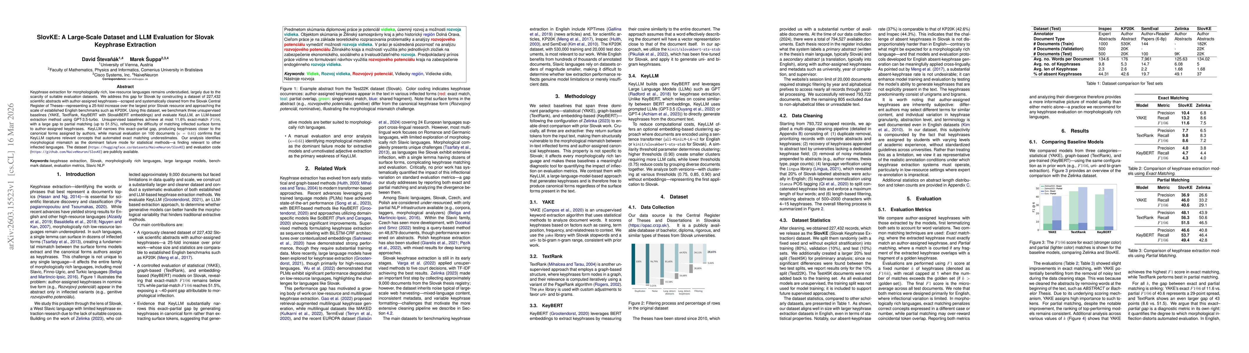 Thumbnail for SlovKE: A Large-Scale Dataset and LLM Evaluation for Slovak Keyphrase Extraction