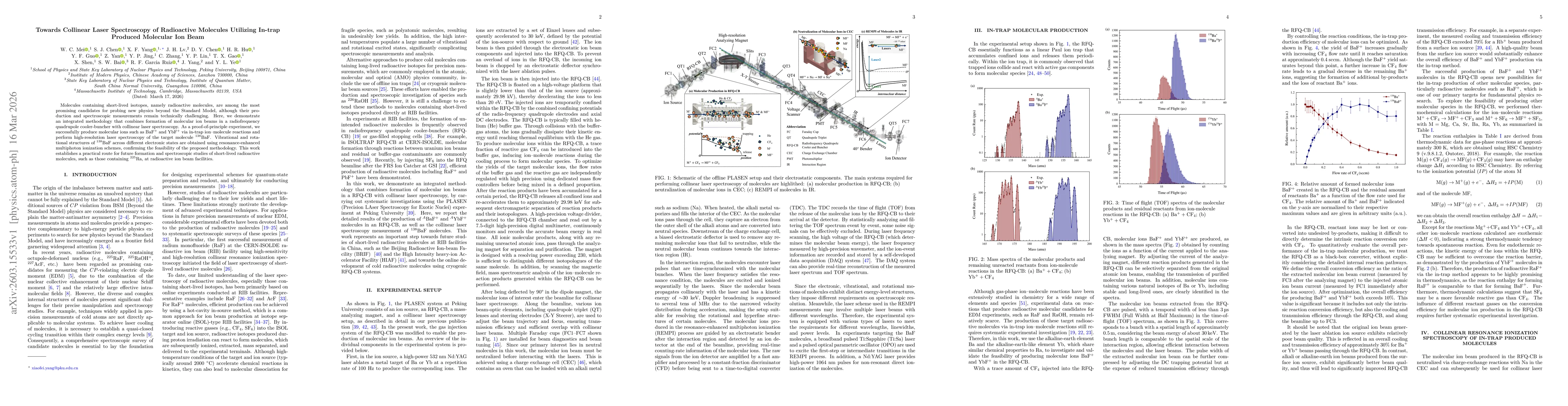 Thumbnail for Towards Collinear Laser Spectroscopy of Radioactive Molecules Utilizing In-trap Produced Molecular Ion Beam