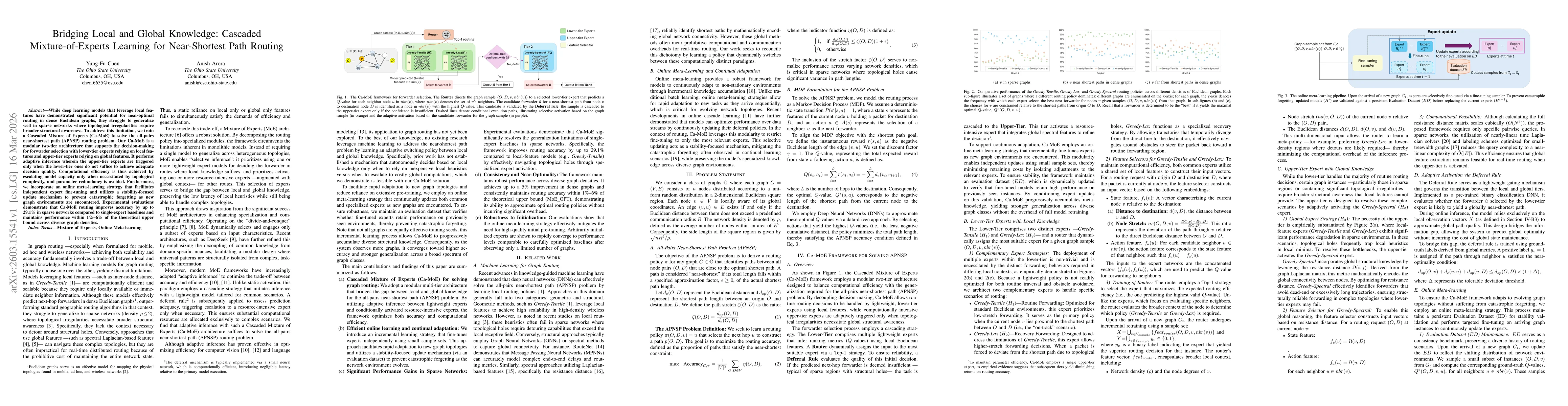 Thumbnail for Bridging Local and Global Knowledge: Cascaded Mixture-of-Experts Learning for Near-Shortest Path Routing