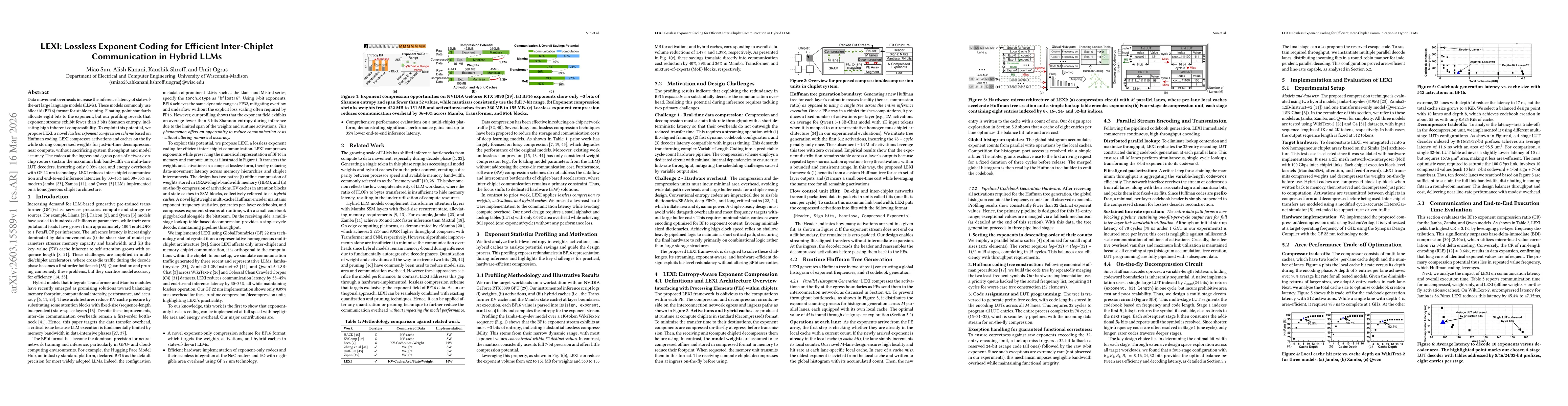 Thumbnail for LEXI: Lossless Exponent Coding for Efficient Inter-Chiplet Communication in Hybrid LLMs
