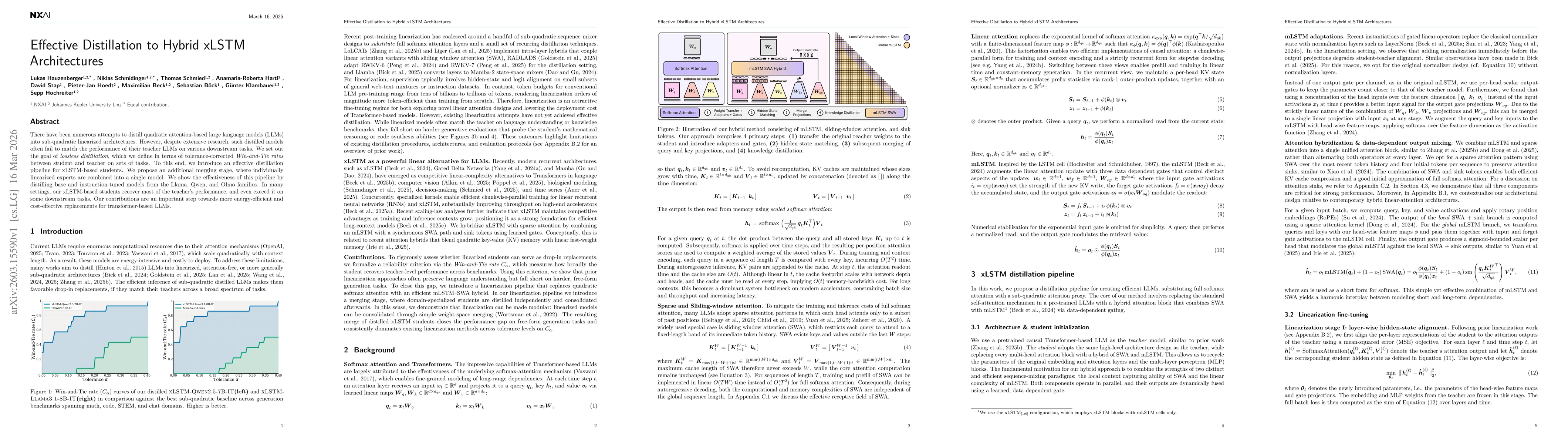 Thumbnail for Effective Distillation to Hybrid xLSTM Architectures