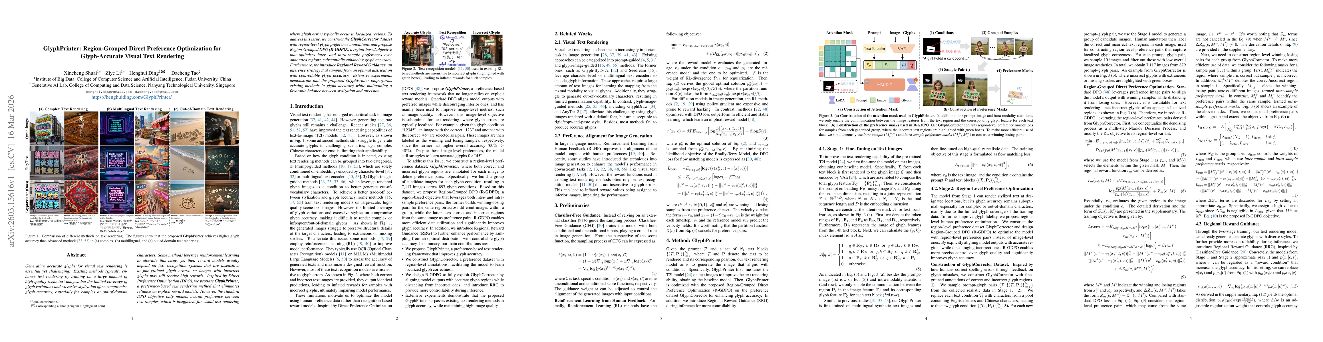 Thumbnail for GlyphPrinter: Region-Grouped Direct Preference Optimization for Glyph-Accurate Visual Text Rendering