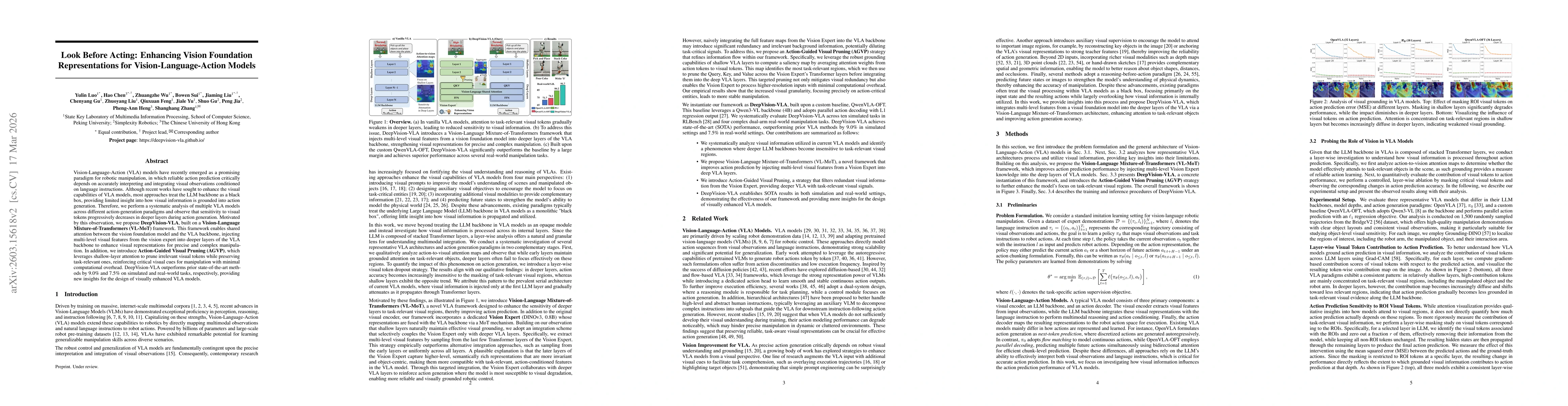 Thumbnail for Look Before Acting: Enhancing Vision Foundation Representations for Vision-Language-Action Models