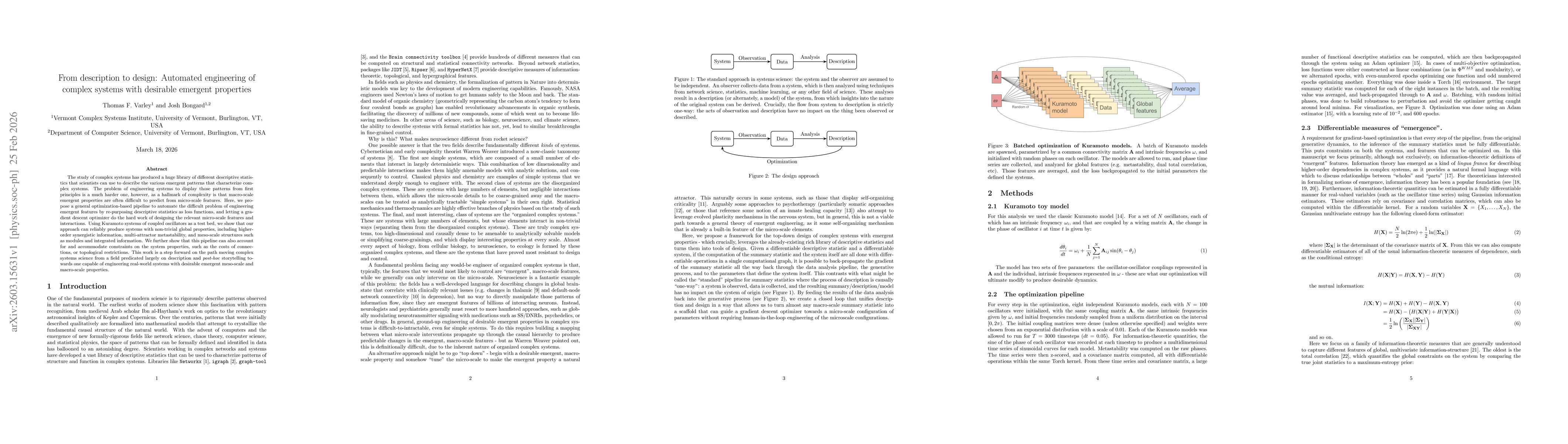 Thumbnail for From description to design: Automated engineering of complex systems with desirable emergent properties