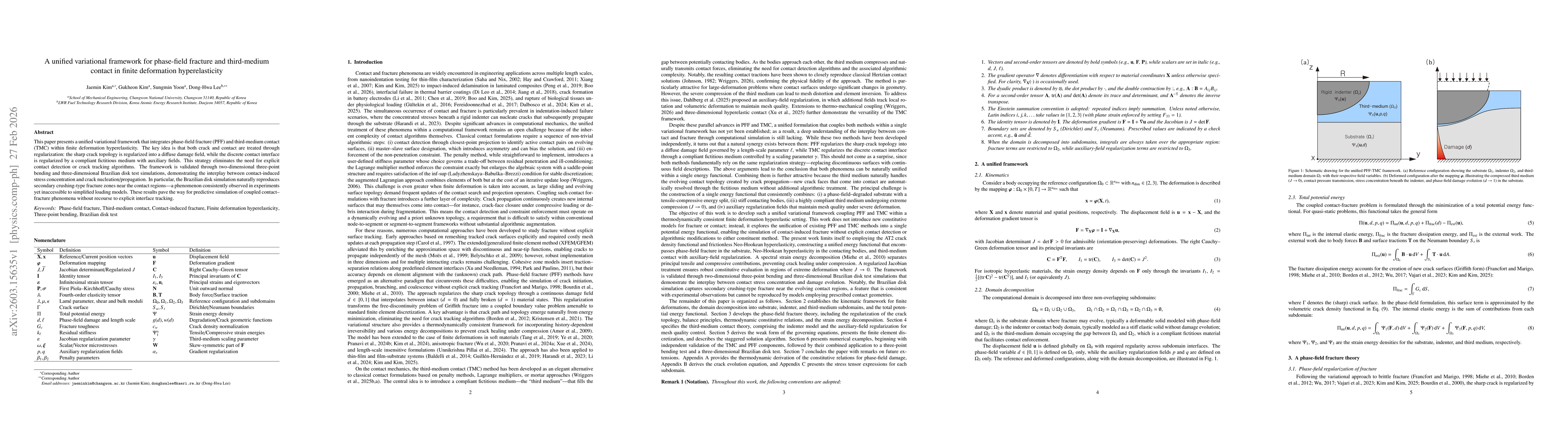 Thumbnail for A unified variational framework for phase-field fracture and third-medium contact in finite deformation hyperelasticity