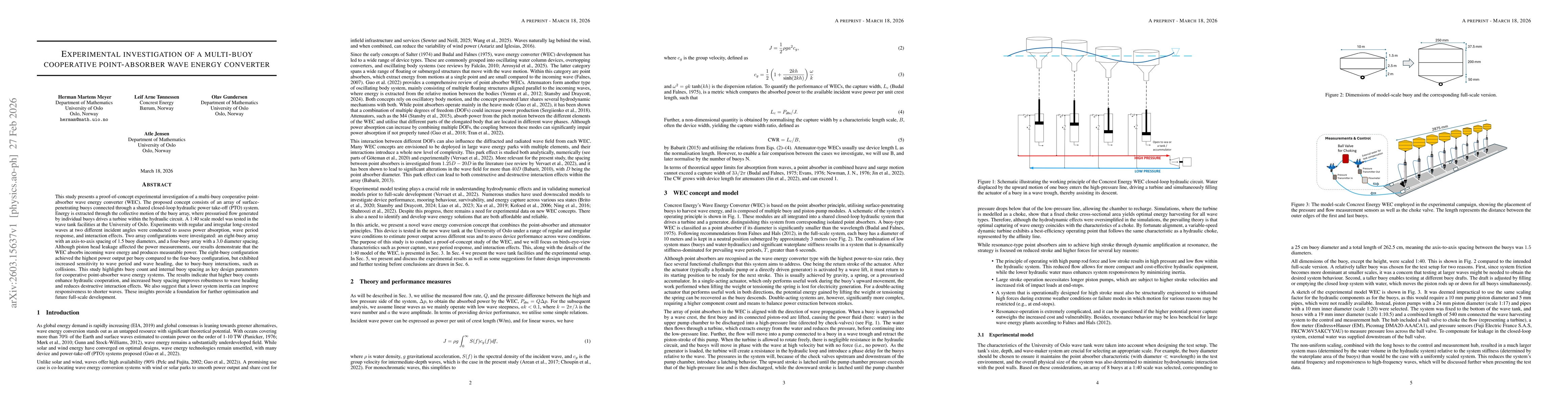 Thumbnail for Experimental investigation of a multi-buoy cooperative point-absorber wave energy converter