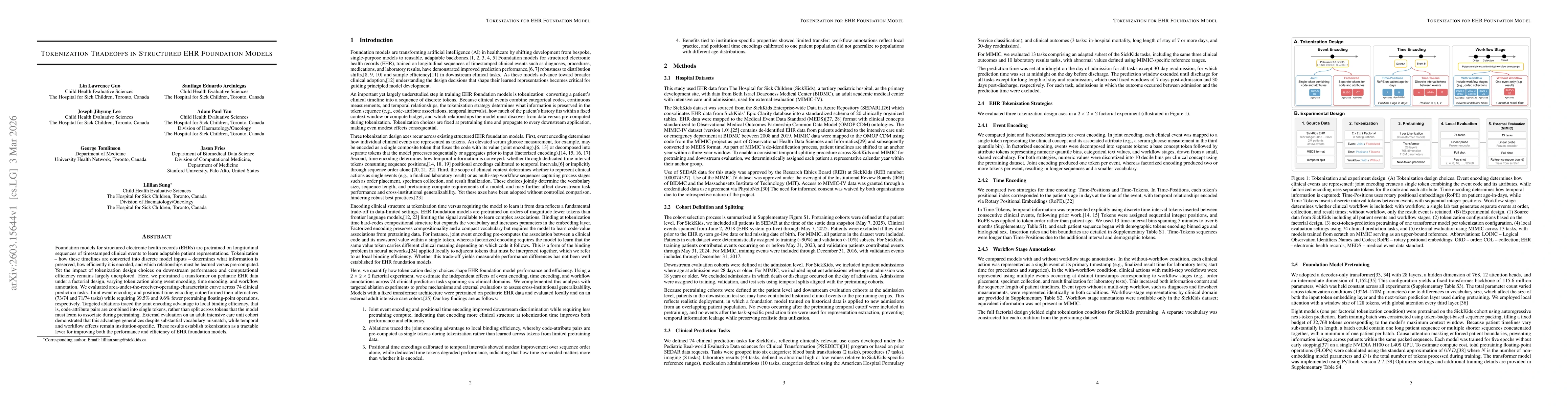 Thumbnail for Tokenization Tradeoffs in Structured EHR Foundation Models