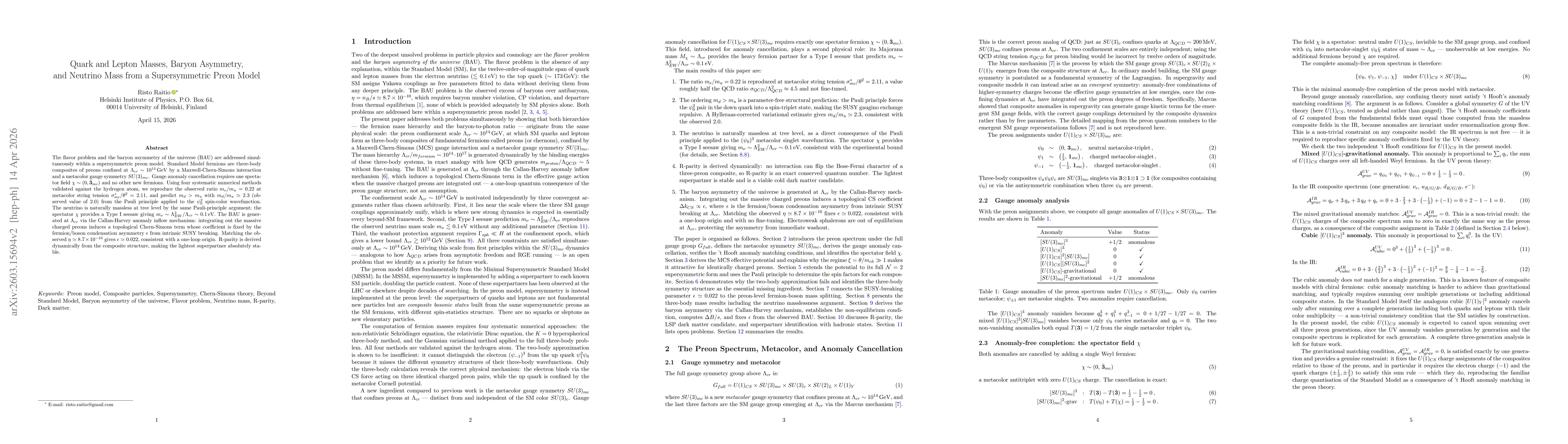 Thumbnail for Baryon Asymmetry of the Universe from Preon Confinement and Supersymmetry Breaking
