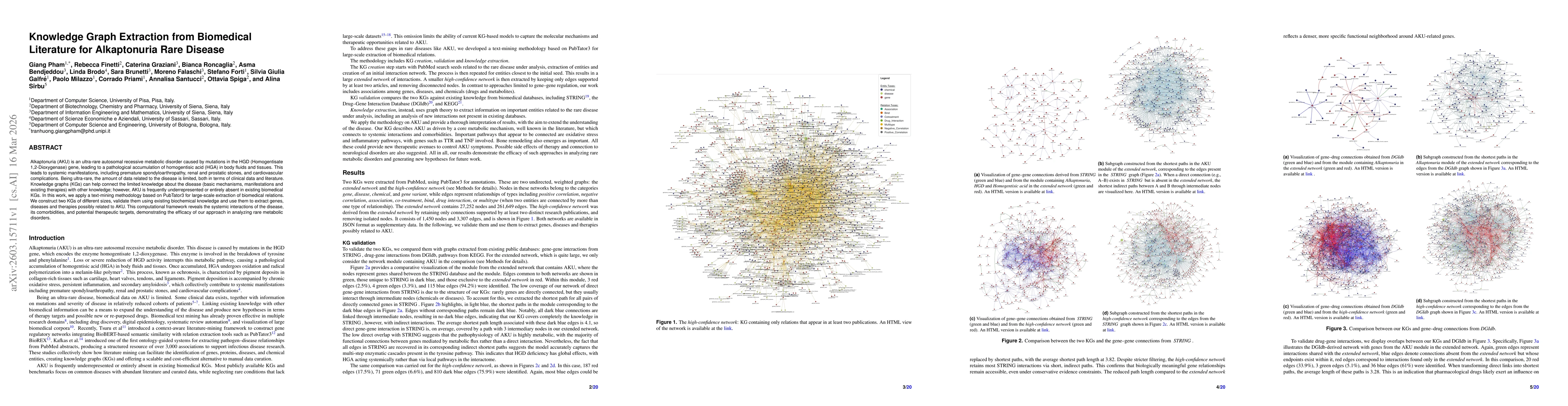Thumbnail for Knowledge Graph Extraction from Biomedical Literature for Alkaptonuria Rare Disease
