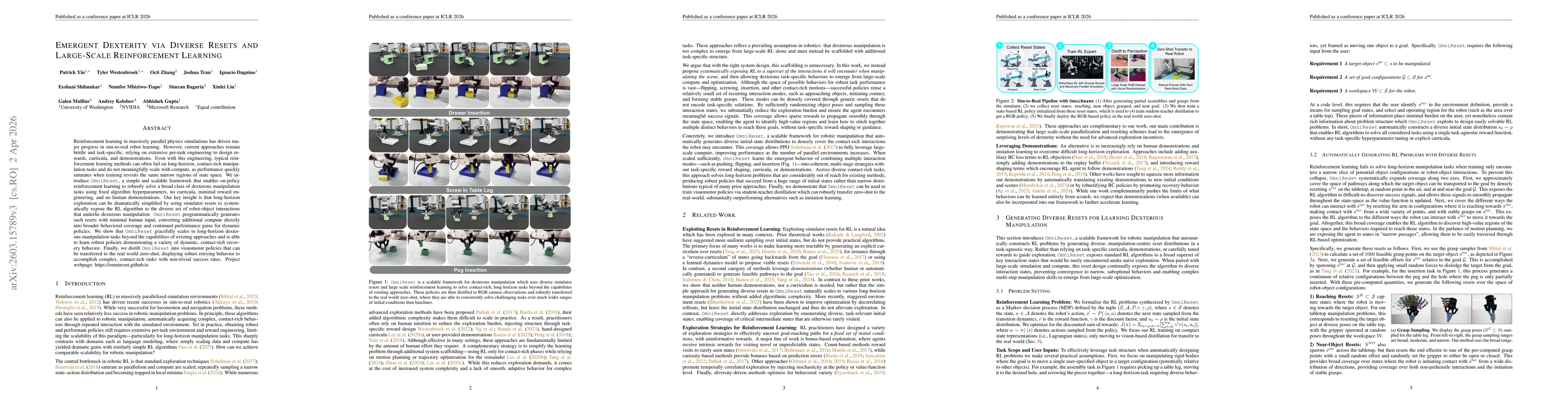 Thumbnail for Emergent Dexterity via Diverse Resets and Large-Scale Reinforcement Learning