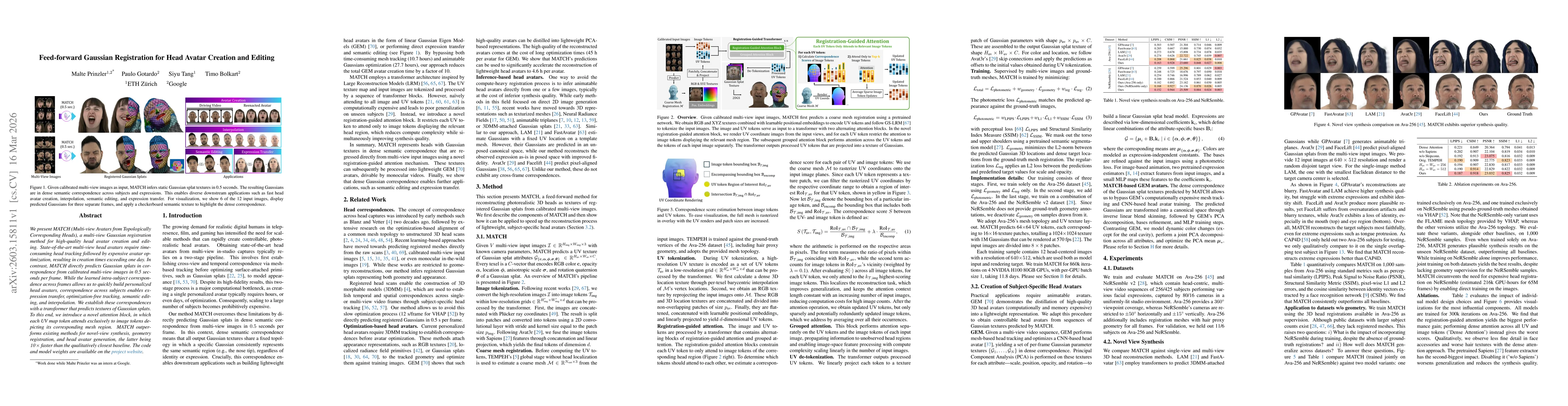 Thumbnail for Feed-forward Gaussian Registration for Head Avatar Creation and Editing