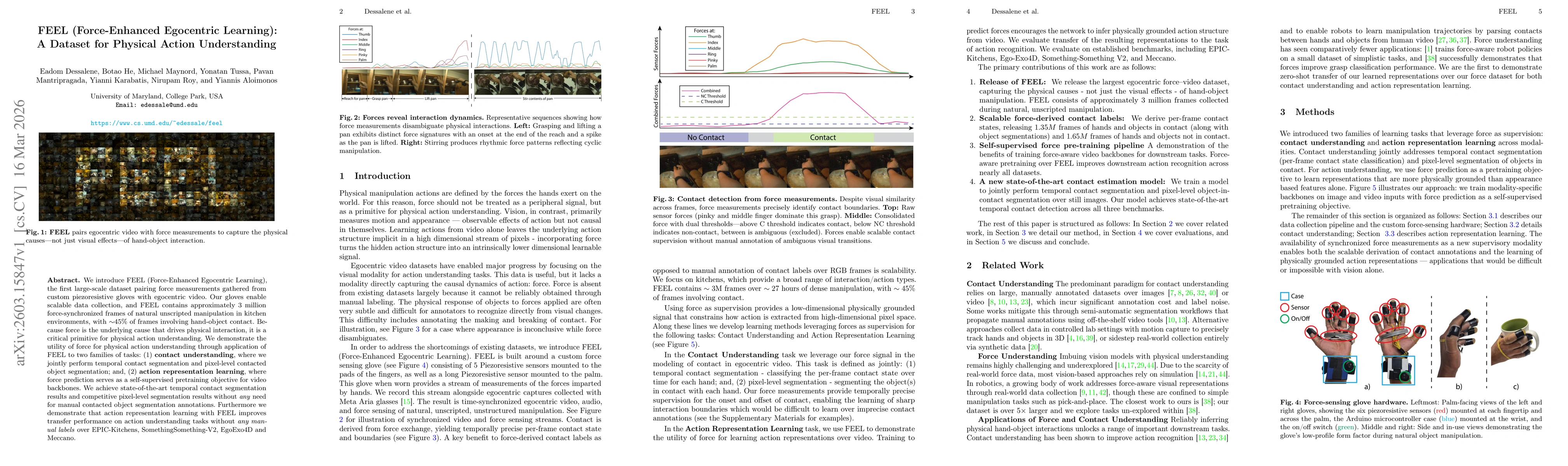 Thumbnail for FEEL (Force-Enhanced Egocentric Learning): A Dataset for Physical Action Understanding