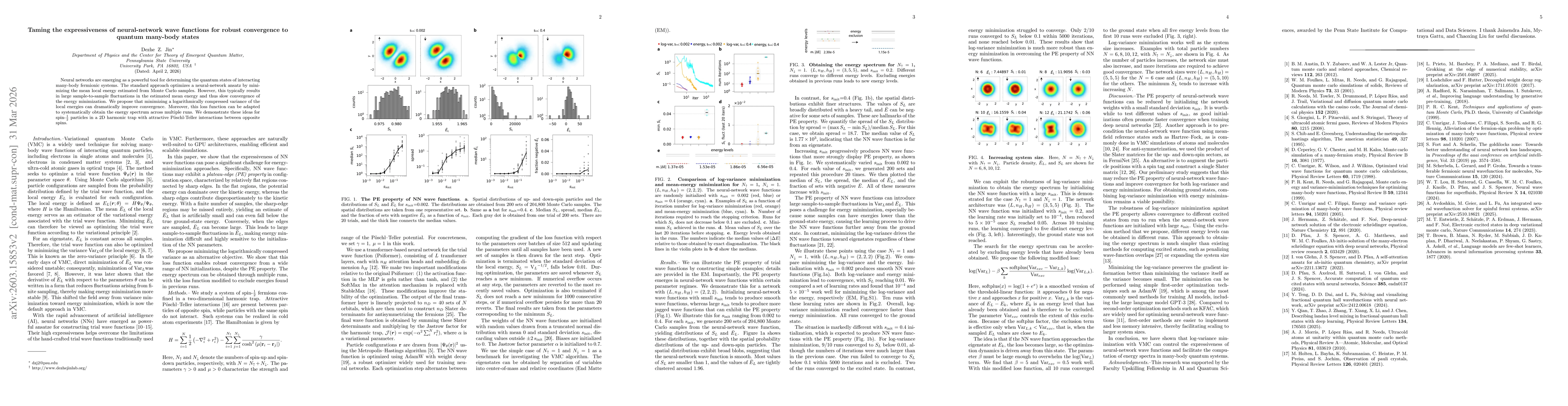 Thumbnail for Taming the expressiveness of neural-network wave functions for robust convergence to quantum many-body states