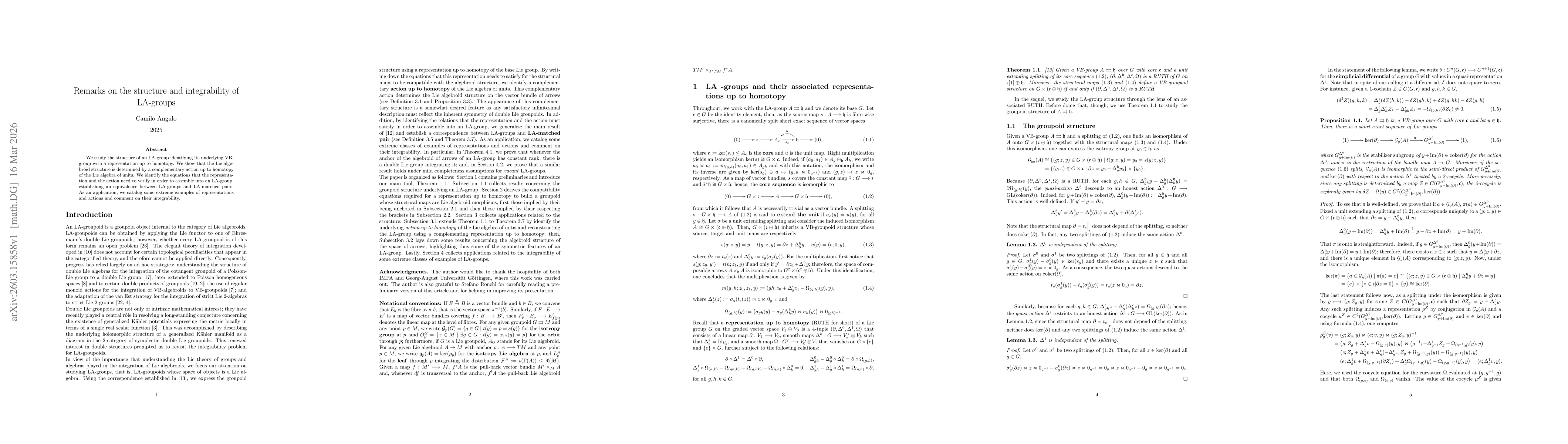 Thumbnail for Remarks on the structure and integrability of LA-groups