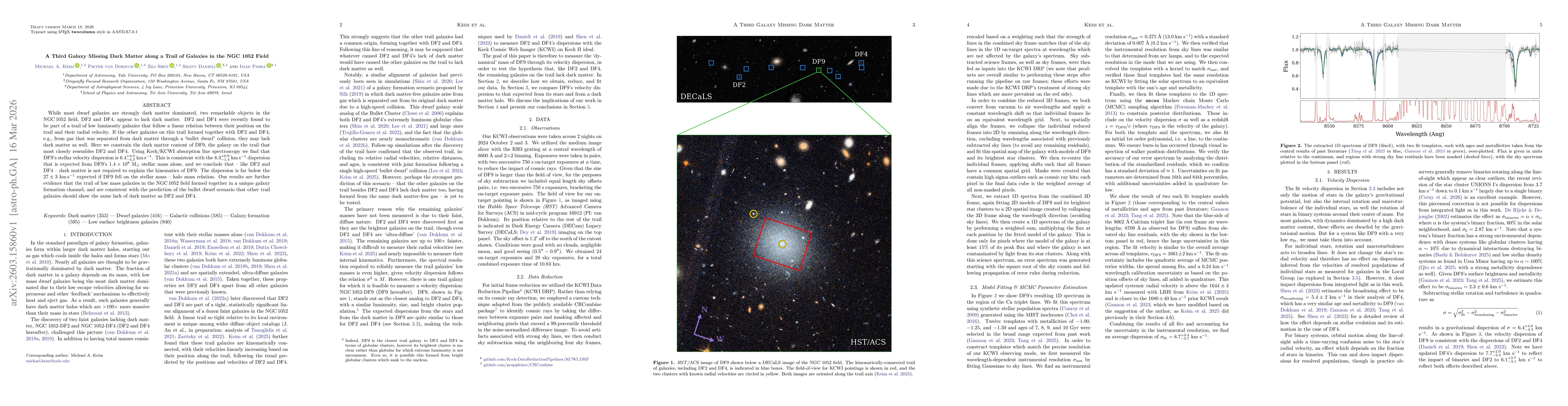 Thumbnail for A Third Galaxy Missing Dark Matter along a Trail of Galaxies in the NGC 1052 Field