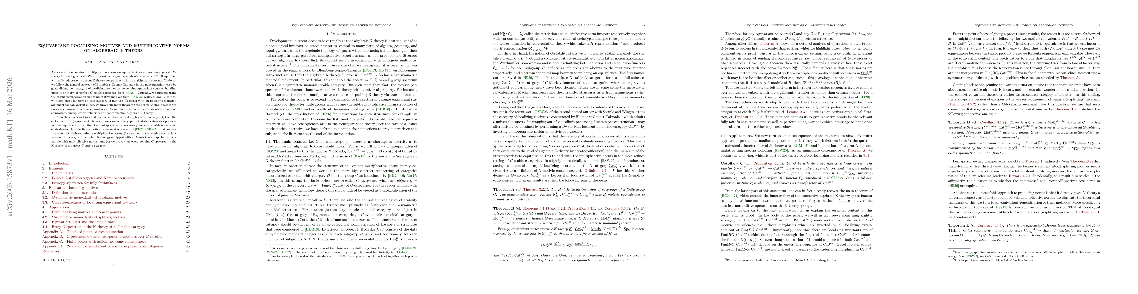 Thumbnail for Equivariant localizing motives and multiplicative norms on algebraic K-theory