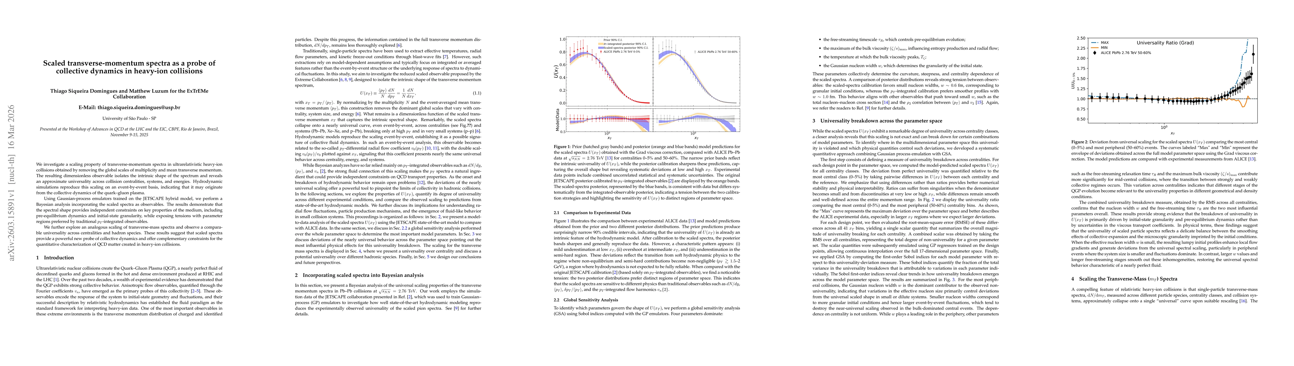 Thumbnail for Scaled transverse-momentum spectra as a probe of collective dynamics in heavy-ion collisions