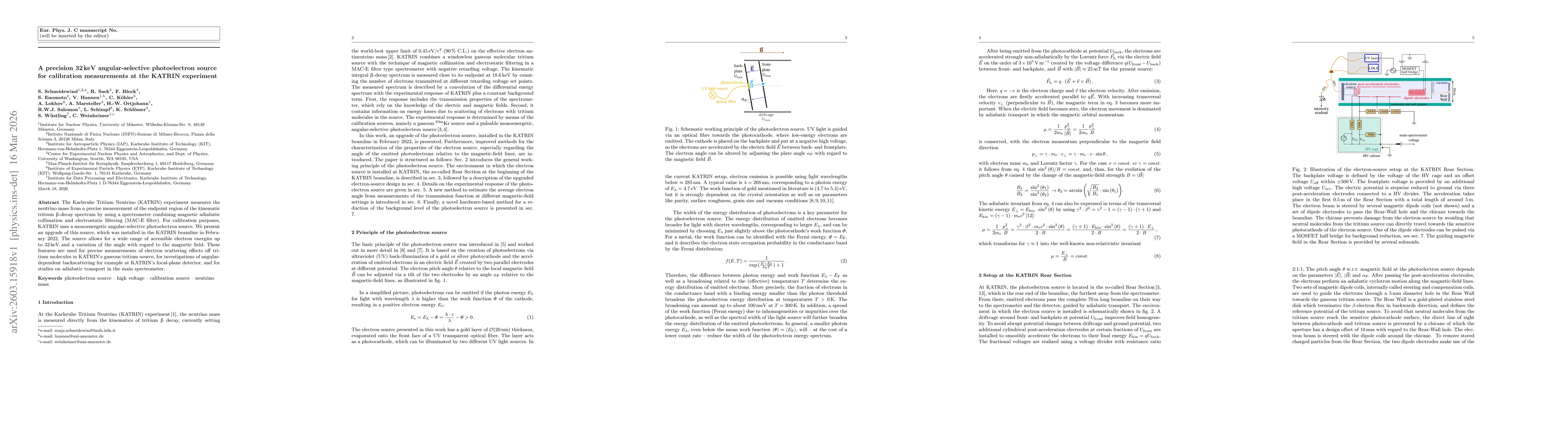Thumbnail for A precision 32 keV angular-selective photoelectron source for calibration measurements at the KATRIN experiment