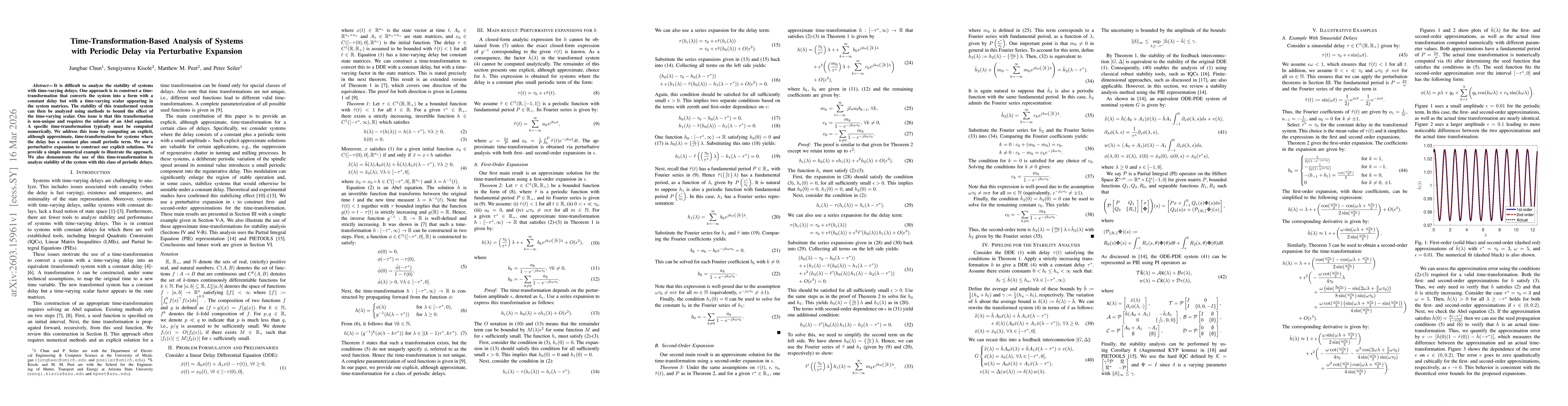 Thumbnail for Time-Transformation-Based Analysis of Systems with Periodic Delay via Perturbative Expansion