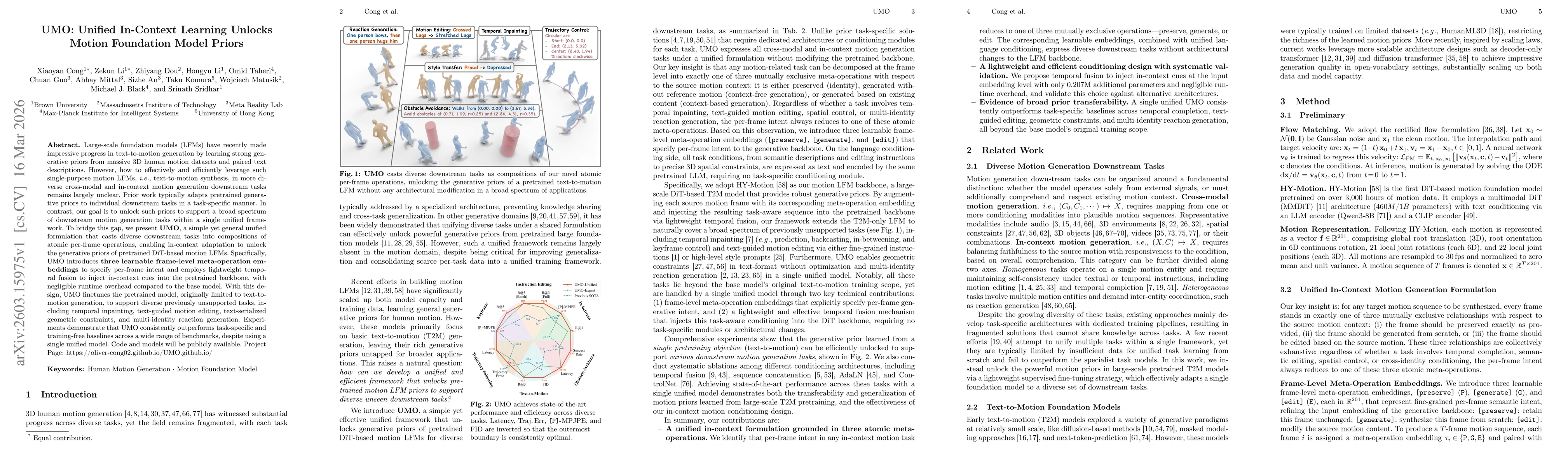 Thumbnail for UMO: Unified In-Context Learning Unlocks Motion Foundation Model Priors