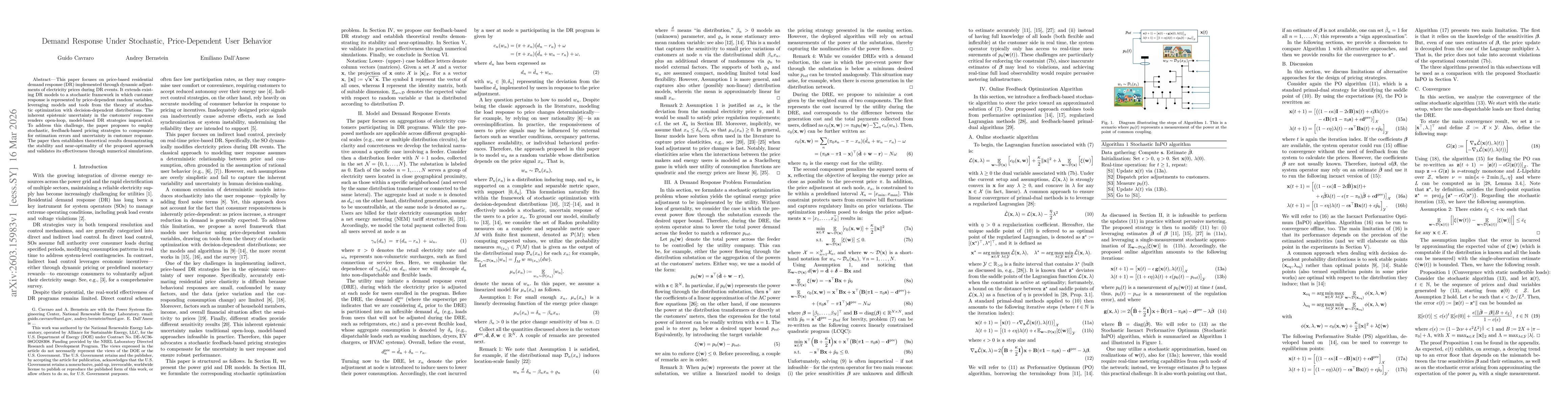 Thumbnail for Demand Response Under Stochastic, Price-Dependent User Behavior
