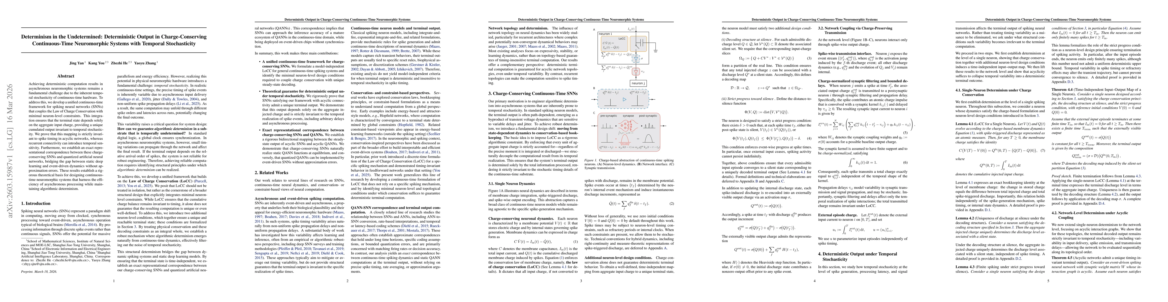 Thumbnail for Determinism in the Undetermined: Deterministic Output in Charge-Conserving Continuous-Time Neuromorphic Systems with Temporal Stochasticity