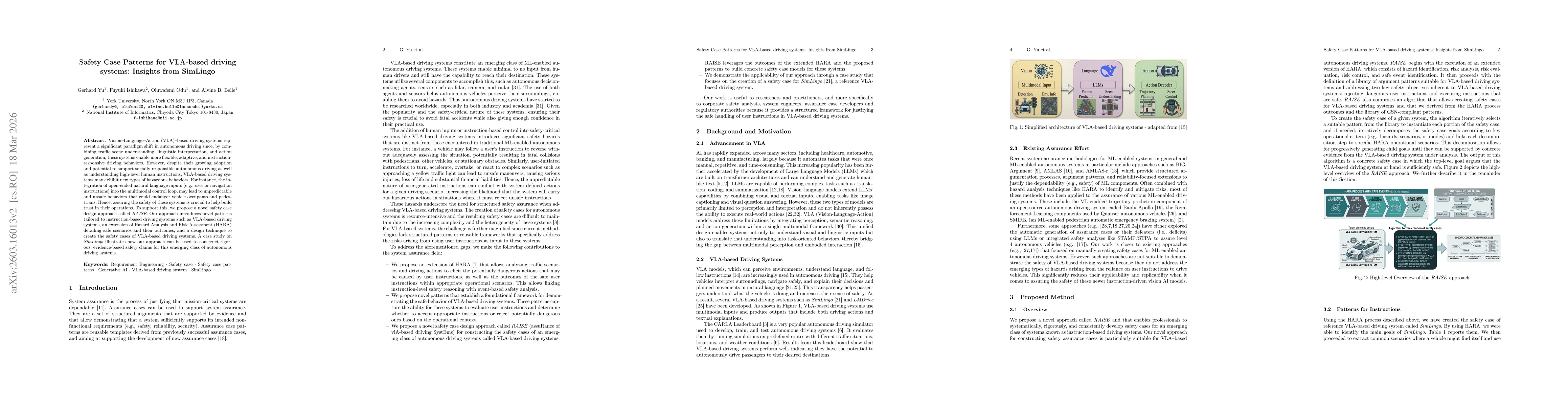 Thumbnail for Safety Case Patterns for VLA-based driving systems: Insights from SimLingo