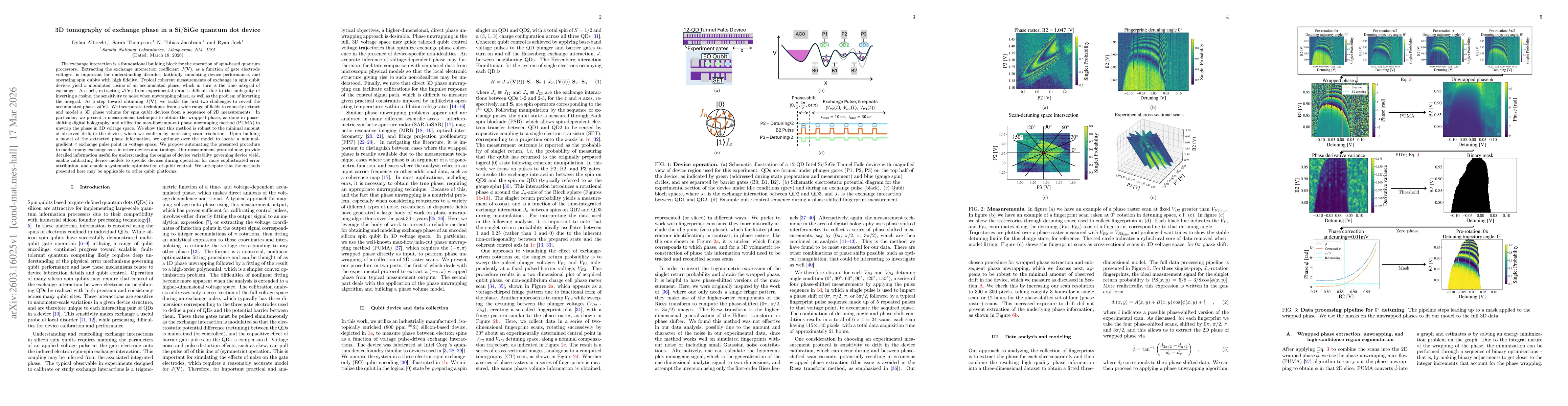Thumbnail for 3D tomography of exchange phase in a Si/SiGe quantum dot device