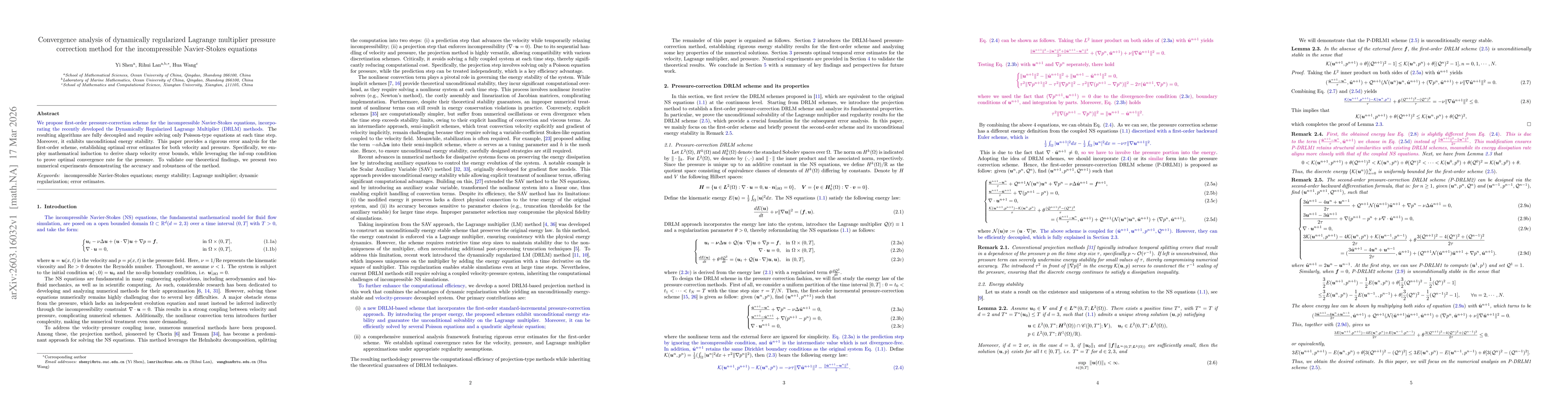 Thumbnail for Convergence analysis of dynamically regularized Lagrange multiplier pressure correction method for the incompressible Navier-Stokes equations