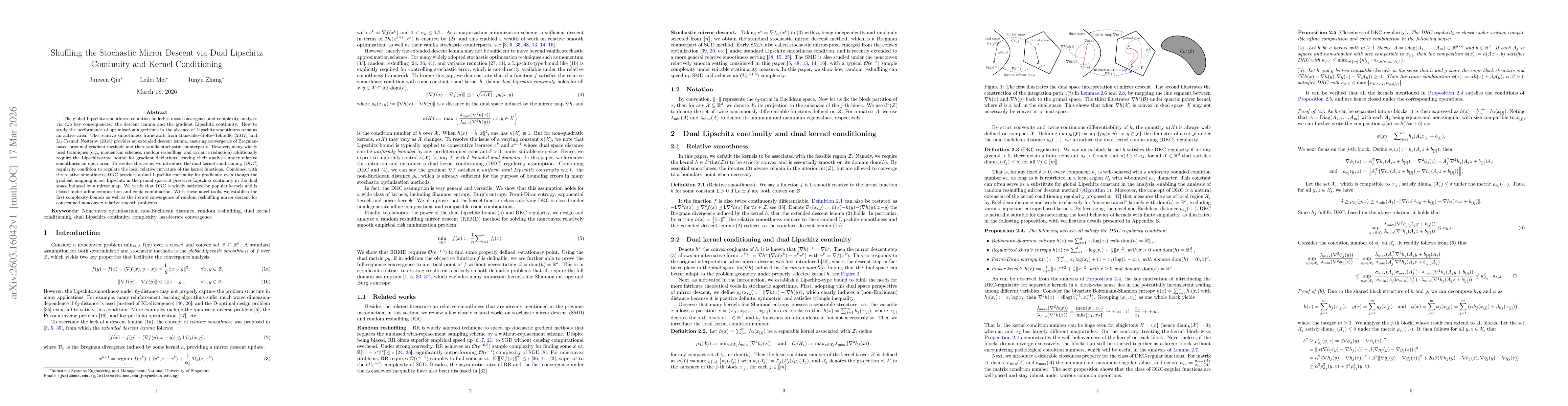 Thumbnail for Shuffling the Stochastic Mirror Descent via Dual Lipschitz Continuity and Kernel Conditioning