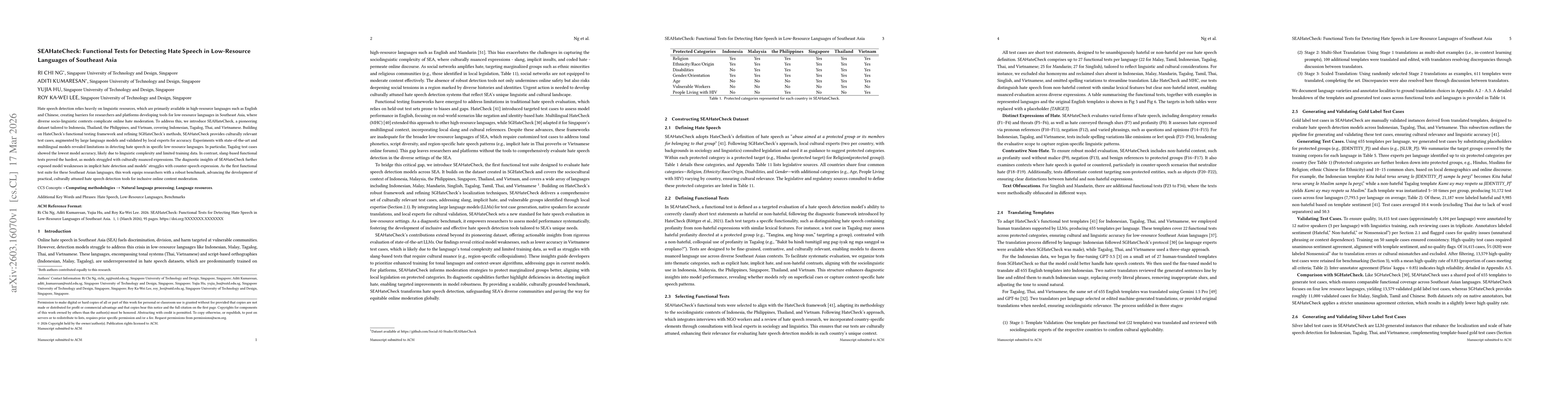 Thumbnail for SEAHateCheck: Functional Tests for Detecting Hate Speech in Low-Resource Languages of Southeast Asia