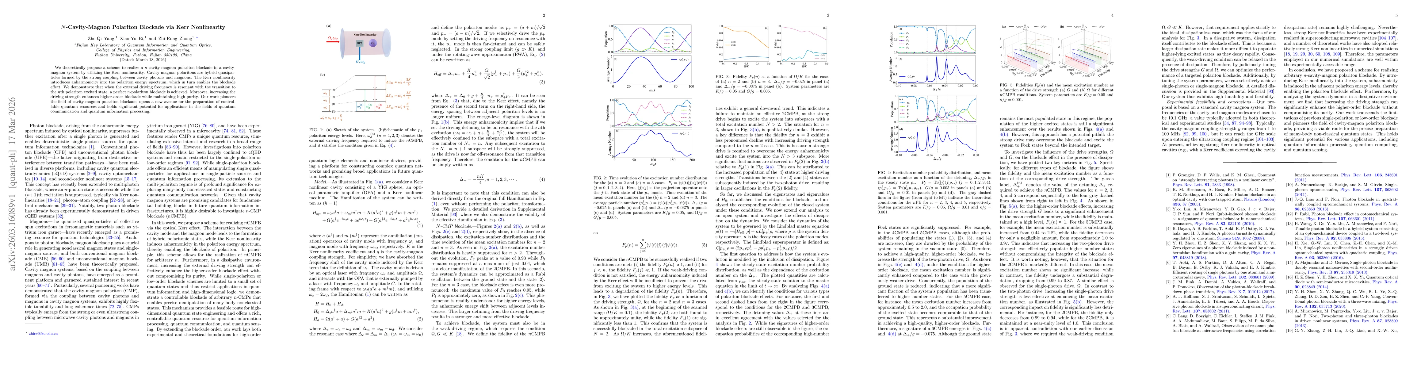 Thumbnail for N-Cavity-Magnon Polariton Blockade via Kerr Nonlinearity