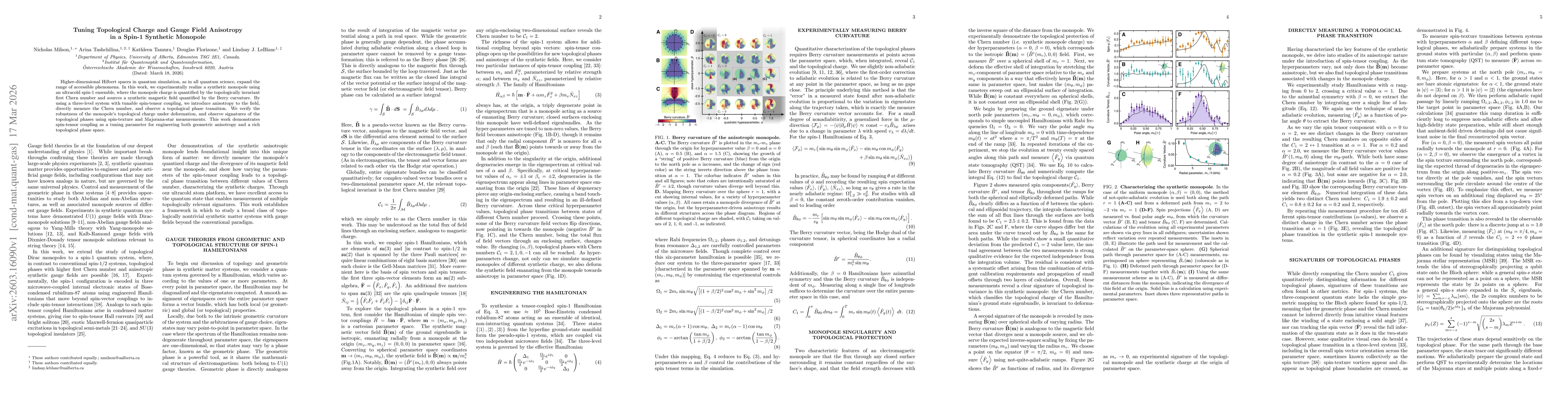Thumbnail for Tuning Topological Charge and Gauge Field Anisotropy in a Spin-1 Synthetic Monopole