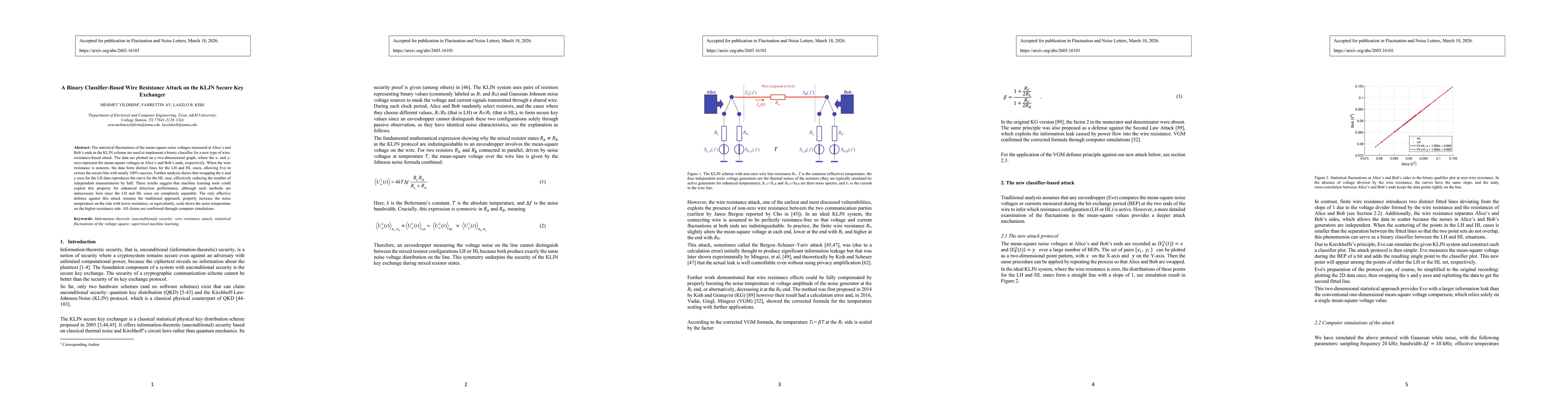 Thumbnail for A Binary Classifier-Based Wire Resistance Attack on the KLJN Secure Key Exchanger