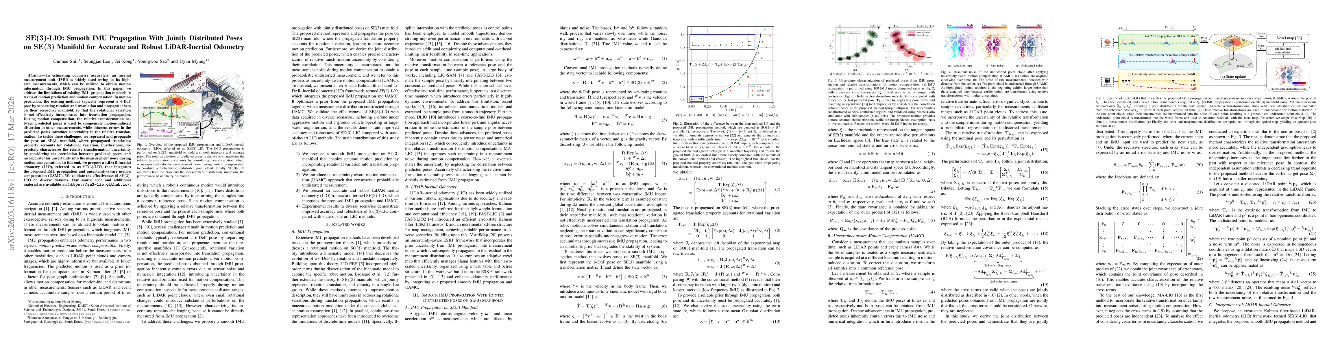 Thumbnail for SE(3)-LIO: Smooth IMU Propagation With Jointly Distributed Poses on SE(3) Manifold for Accurate and Robust LiDAR-Inertial Odometry