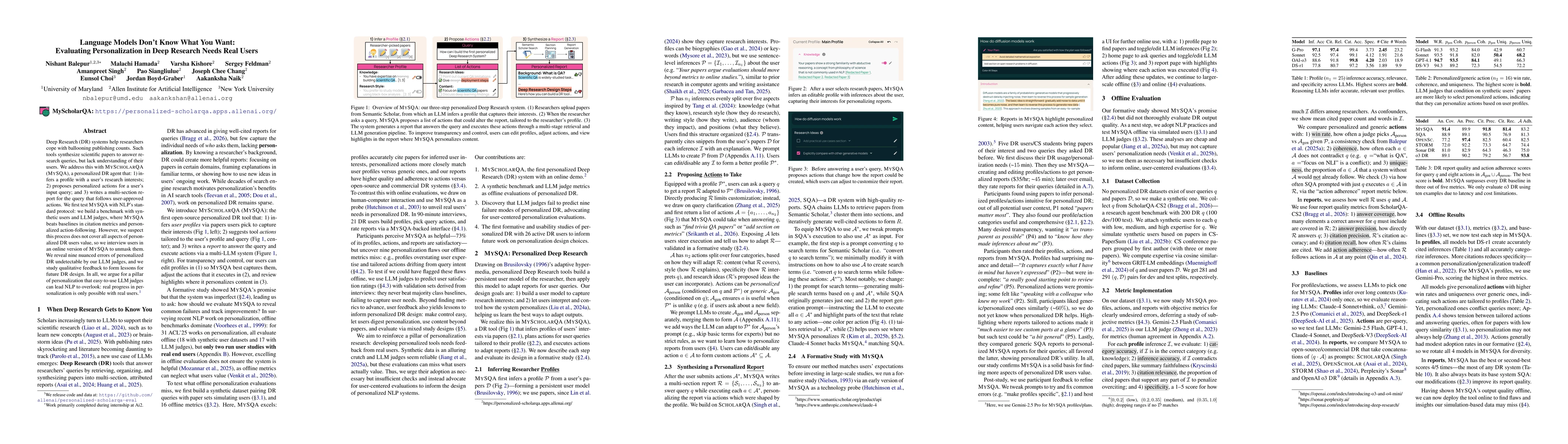 Thumbnail for Language Models Don't Know What You Want: Evaluating Personalization in Deep Research Needs Real Users