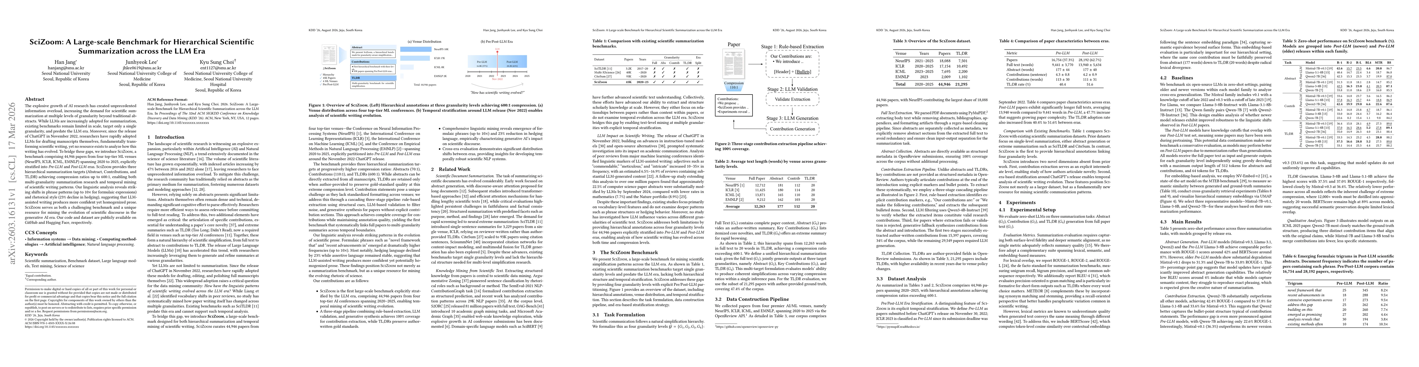 Thumbnail for SciZoom: A Large-scale Benchmark for Hierarchical Scientific Summarization across the LLM Era