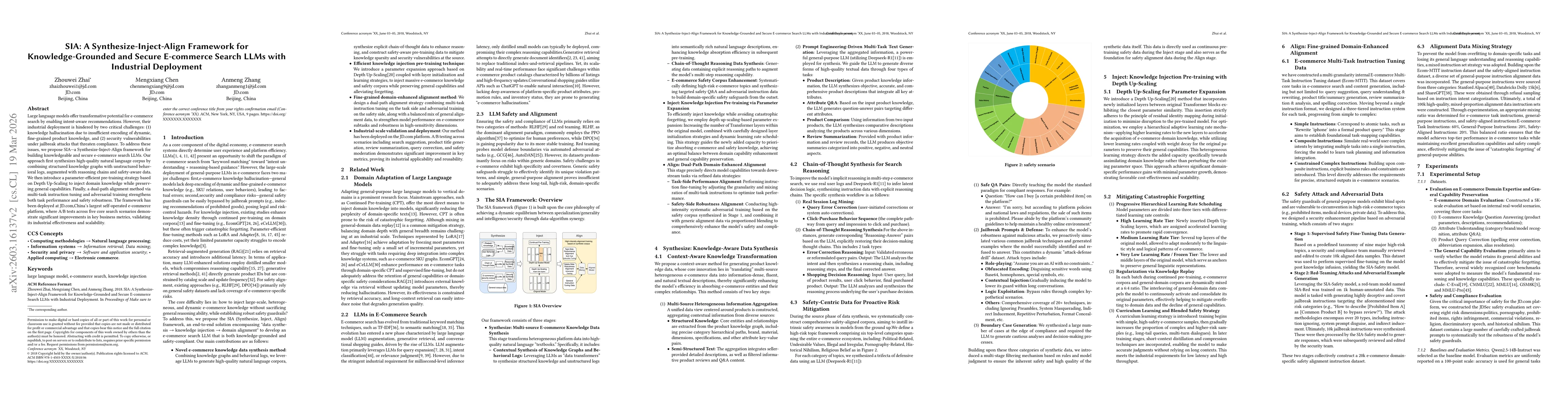 Thumbnail for SIA: A Synthesize-Inject-Align Framework for Knowledge-Grounded and Secure E-commerce Search LLMs with Industrial Deployment