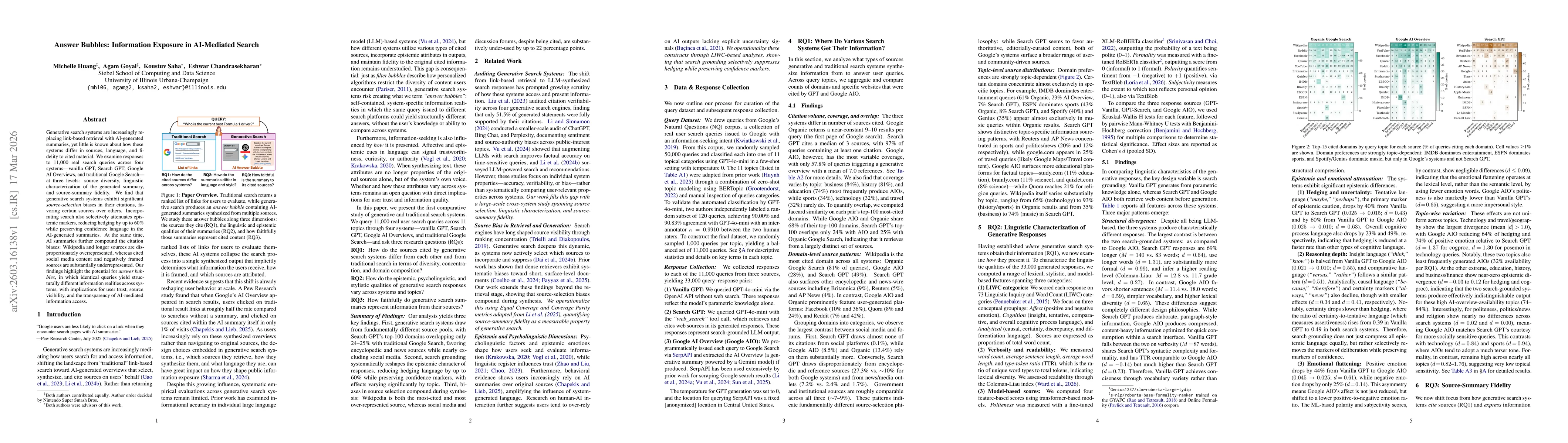 Thumbnail for Answer Bubbles: Information Exposure in AI-Mediated Search