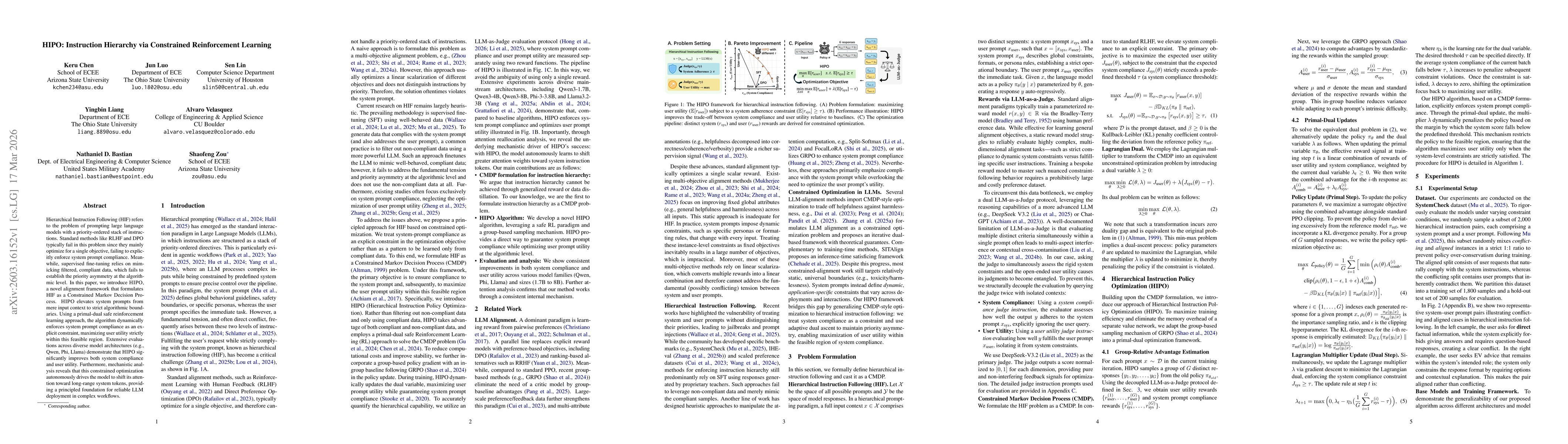 Thumbnail for HIPO: Instruction Hierarchy via Constrained Reinforcement Learning