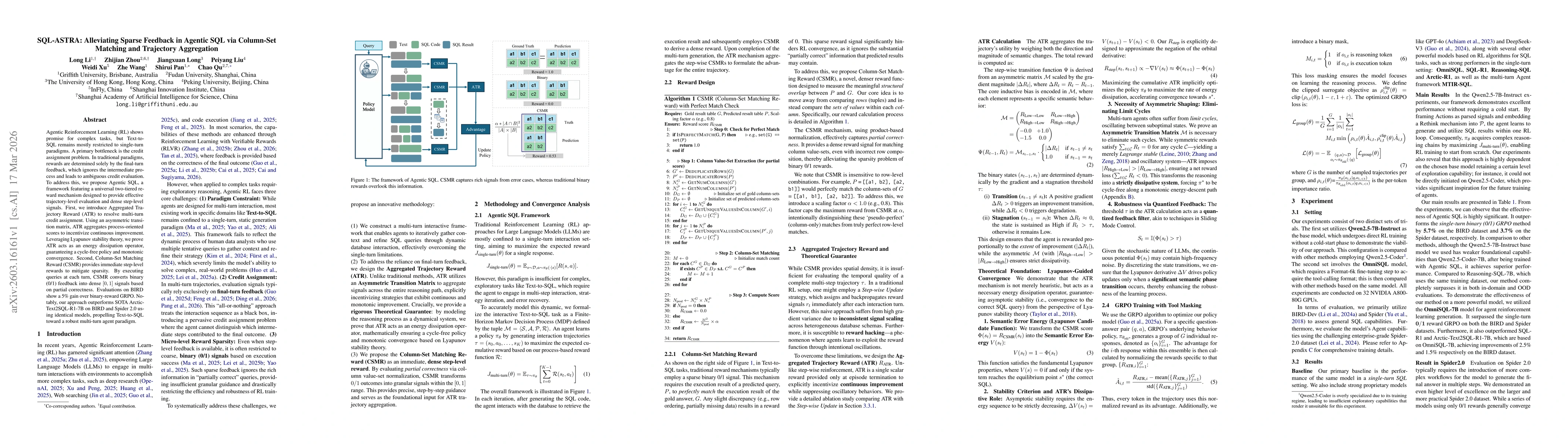 Thumbnail for SQL-ASTRA: Alleviating Sparse Feedback in Agentic SQL via Column-Set Matching and Trajectory Aggregation