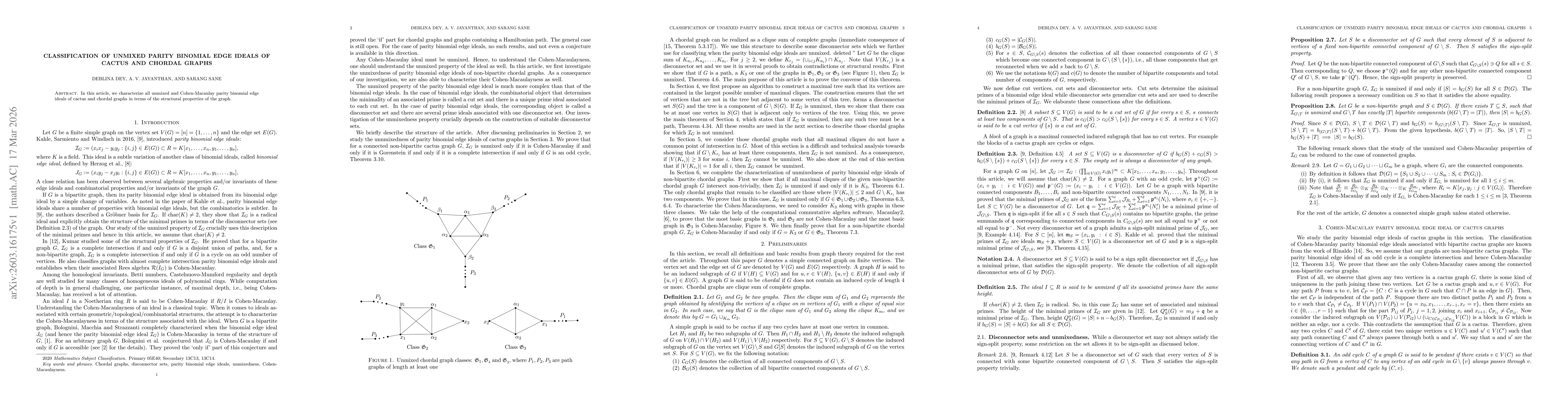 Thumbnail for Classification of unmixed parity binomial edge ideals of cactus and chordal graphs