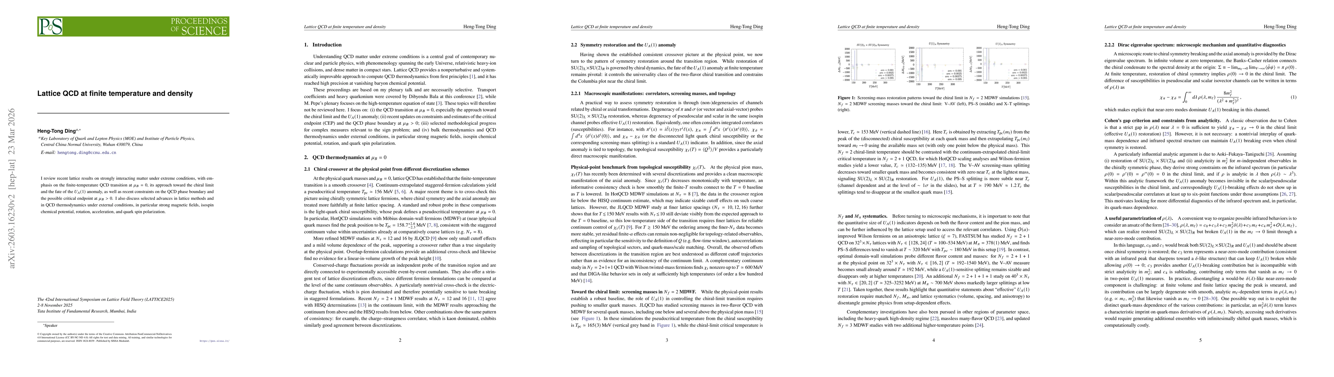 Thumbnail for Lattice QCD at finite temperature and density