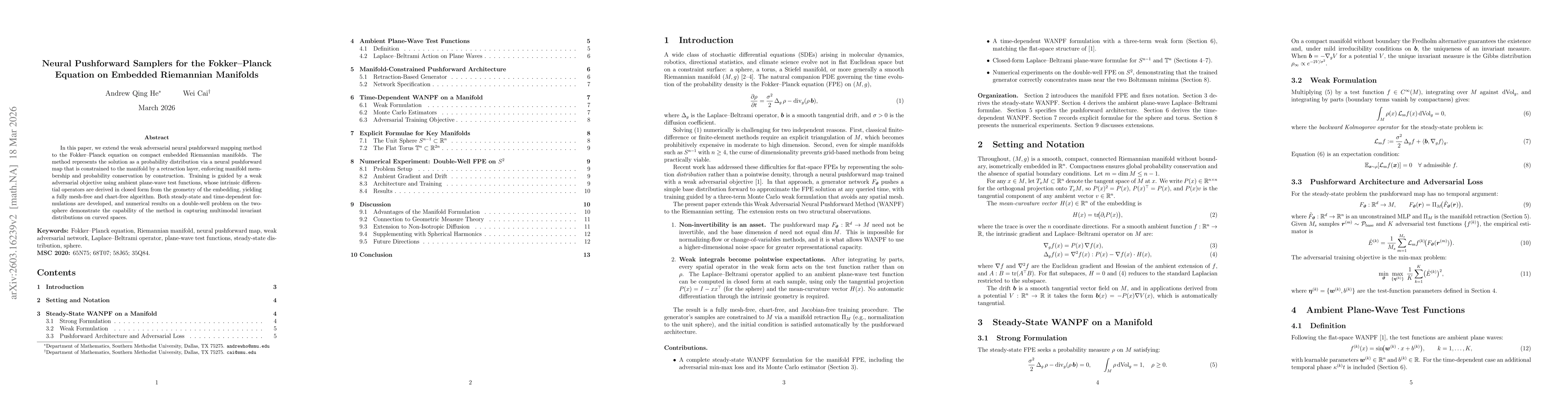 Thumbnail for Neural Pushforward Samplers for the Fokker-Planck Equation on Embedded Riemannian Manifolds