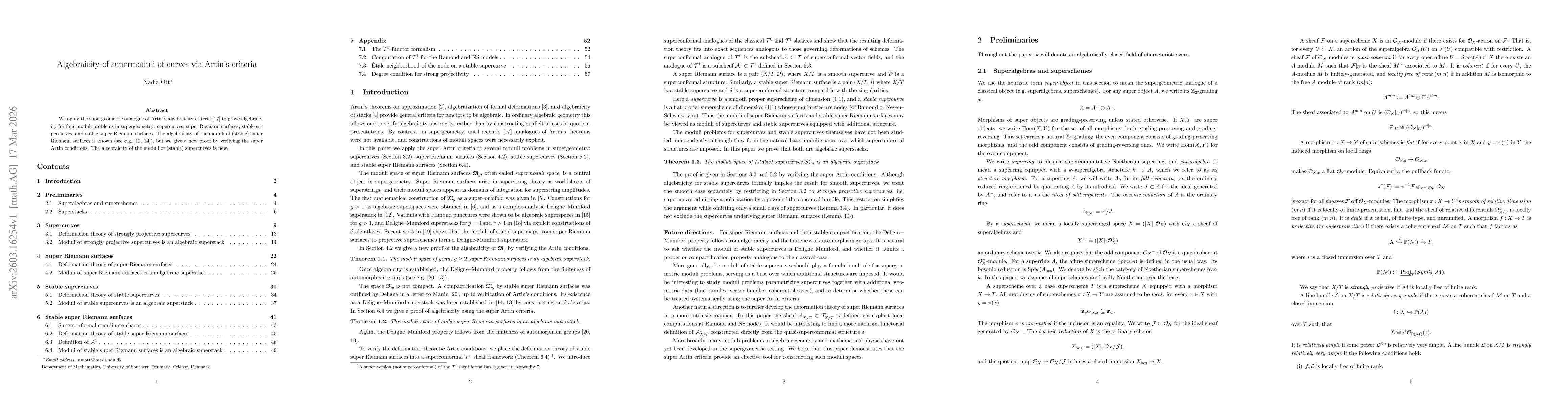 Thumbnail for Algebraicity of supermoduli of curves via Artin's criteria
