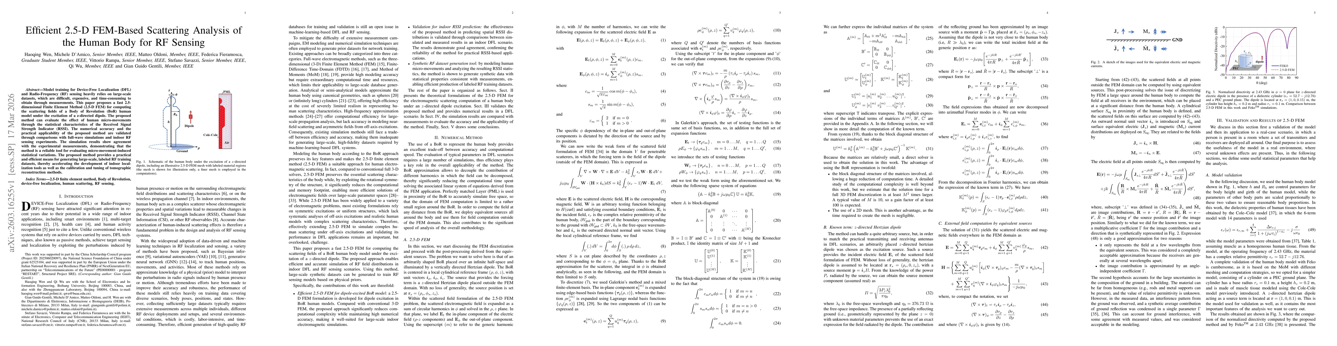 Thumbnail for Efficient 2.5-D FEM-Based Scattering Analysis of the Human Body for RF Sensing