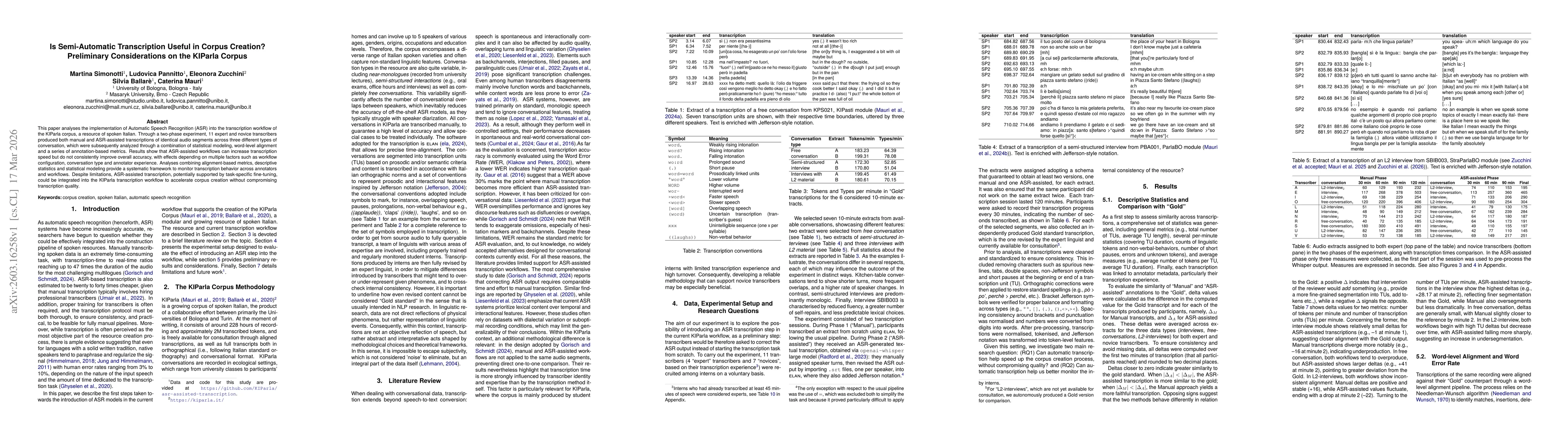 Thumbnail for Is Semi-Automatic Transcription Useful in Corpus Creation? Preliminary Considerations on the KIParla Corpus
