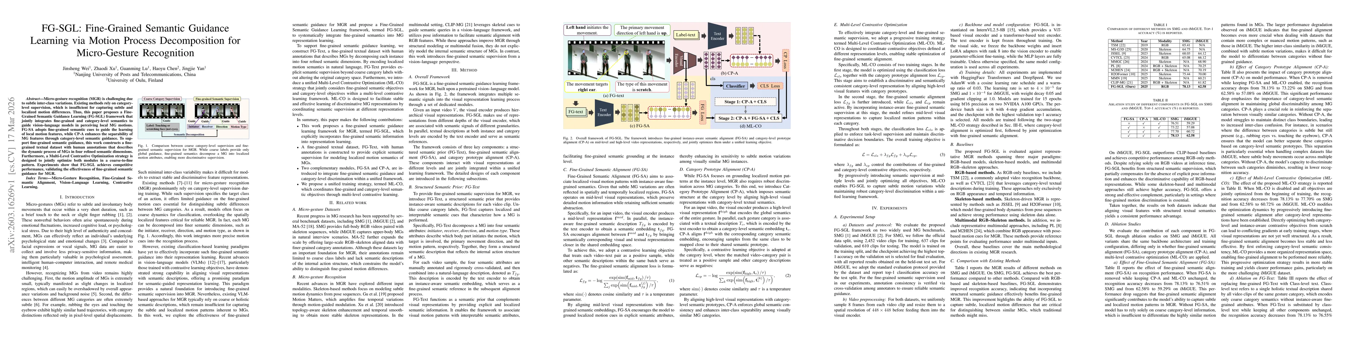 Thumbnail for FG-SGL: Fine-Grained Semantic Guidance Learning via Motion Process Decomposition for Micro-Gesture Recognition