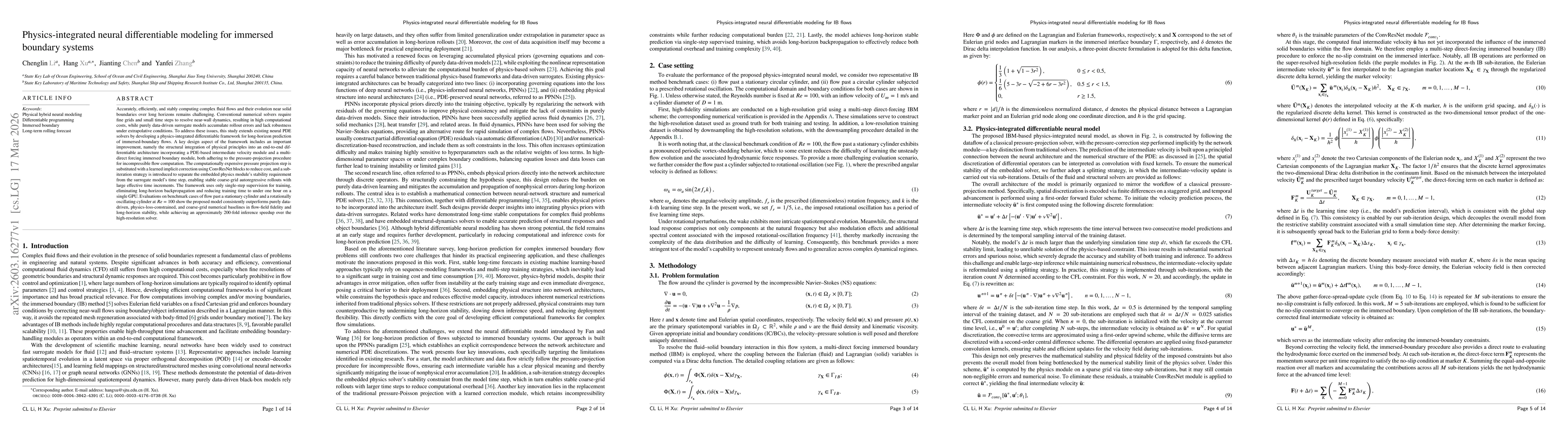Thumbnail for Physics-integrated neural differentiable modeling for immersed boundary systems