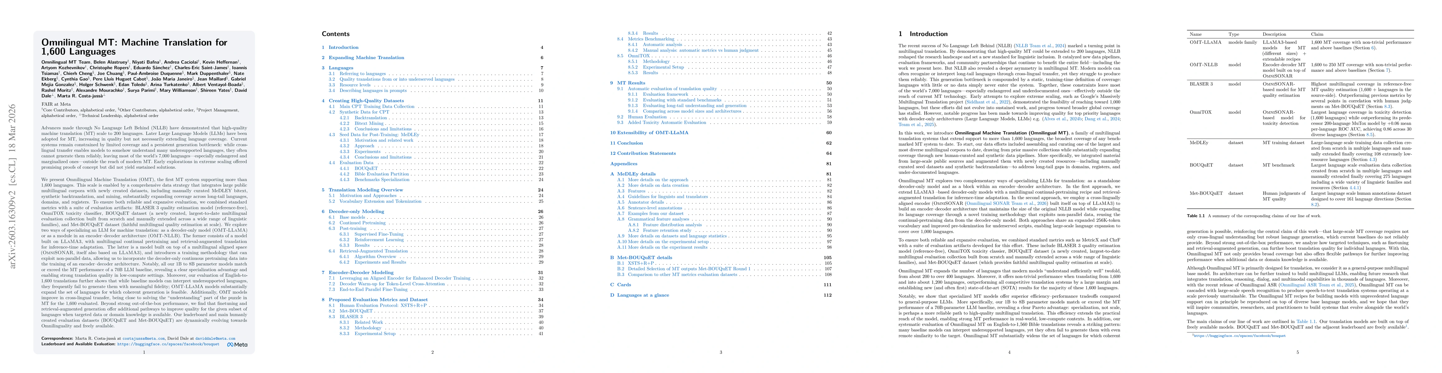 Thumbnail for Omnilingual MT: Machine Translation for 1,600 Languages